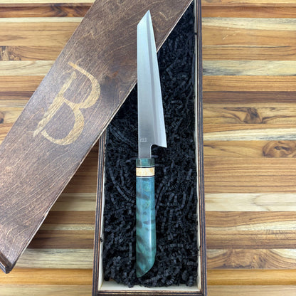 Baldwin Blades 165mm (6.5") Petty w/ K-Tip & Emerald Maple Handle