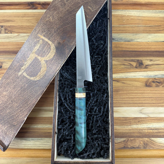 Baldwin Blades 165mm (6.5") Petty w/ K-Tip & Emerald Maple Handle