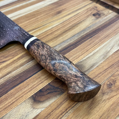 HHH Custom Knives 210mm (8.25") K-Tip Chef's w/ Wasp Nest Damascus & Spalted Mango Yo Handle