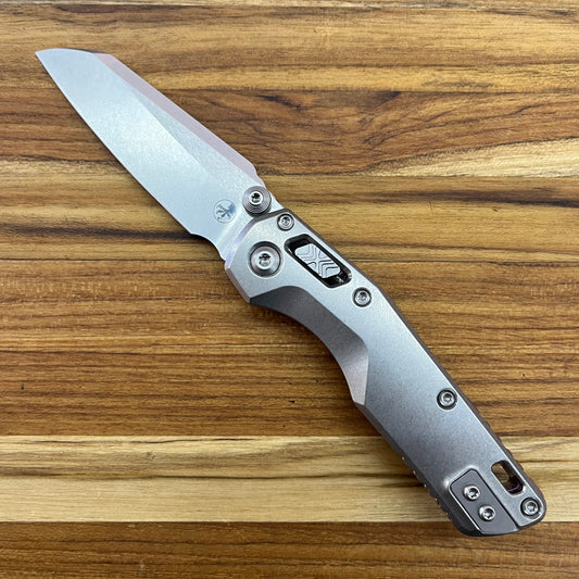 Microtech Marfione Select MSI Mini Ram-Lok 3" Folding Knife w/ Stonewashed Titanium & Purple Accented Handle