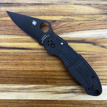 Spyderco Para 3 Salt 3" Folding Knife w/ Black Textured Handle