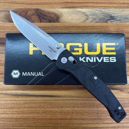 Hogue Mysto 3.4" Folding Knife w/ Black Diamond Richlite Handle