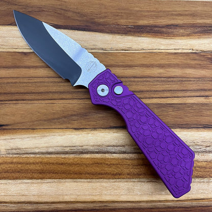 Pro-Tech Strider PT+ 3" Auto w/ Purple Gridlock Handle