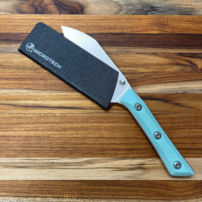 Microtech Culinary 4.2" Santoku w/ Caribbean Blue G10 Handle