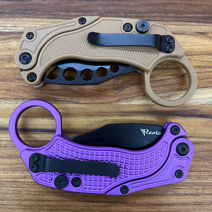 Reate EXO-K 3" PVD Purple Gravity Karambit w/ Trainer Knife