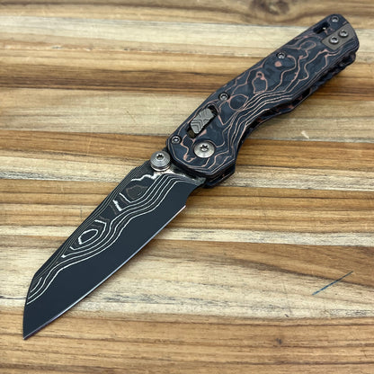 Microtech Marfione Select MSI Mini Ram-Lok 3" Folding Knife w/ Livewire Carbon Fiber & Bronze Titanium Accented Handle