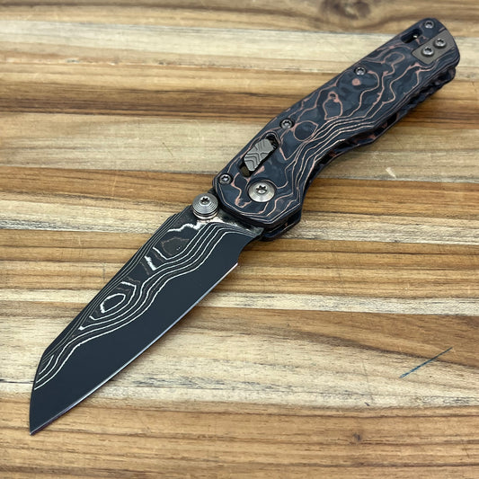 Microtech Marfione Select MSI Mini Ram-Lok 3" Folding Knife w/ Livewire Carbon Fiber & Bronze Titanium Accented Handle