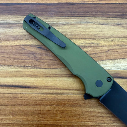 Pro-Tech Malibu 3.25" Flipping Knife w/ Black DLC & Green Aluminum Handle