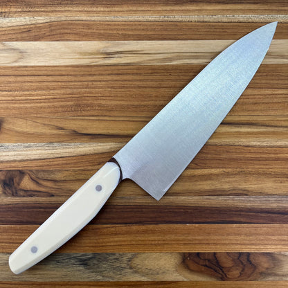 Patterson Forge Semi-Custom 200mm (8") Chef's Knife w/ White Linen & Vintage Micarta Handle