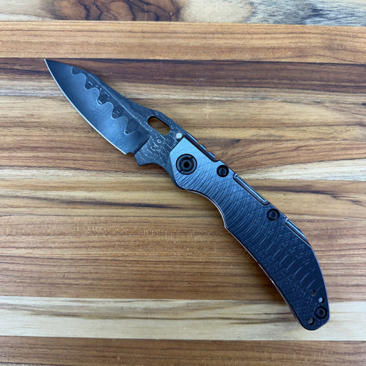 Dwyer Custom Goods BBNL 3" Folding Knife w/ Electric Black Milled Titanium Handle