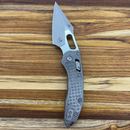 Microtech Marfione Select Stitch 3.5" Folding Knife w/ RAM-LOK & Frag Titanium Handle