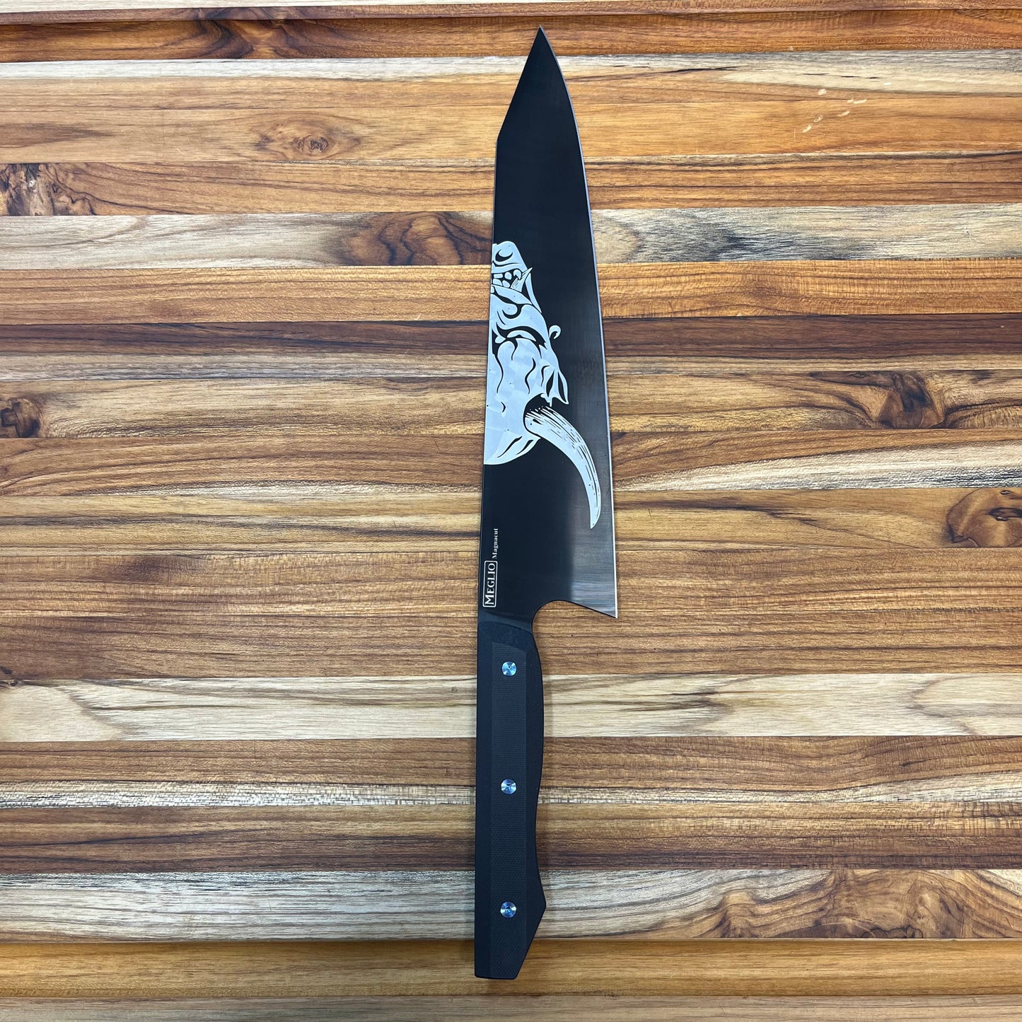 Meglio Production 10" DLC Kiritsuke 2.0 w/ Lasered Oni Yokai