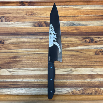 Meglio Production 10" DLC Kiritsuke 2.0 w/ Lasered Oni Yokai