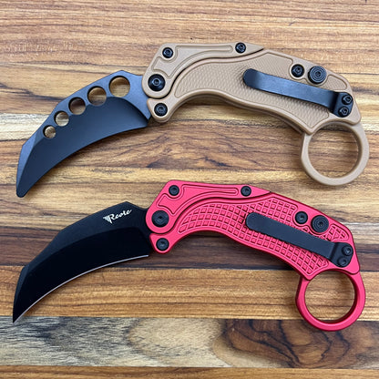 Reate EXO-K 3" PVD Red Gravity Karambit w/ Trainer Knife
