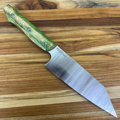 Meglio Blade Show Semi-Custom 6.5" Satin Kiritsuke w/ Green Primavera Handle