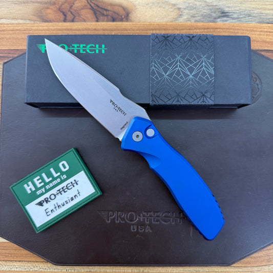 Pro-Tech Pallas 3.75" Auto w/ Blue Aluminum Handle