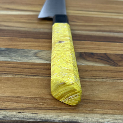 Alfredo Faccipieri 175mm (7") Gyuto w/ MagnaMax & Stabilized Yellow Maple Handle