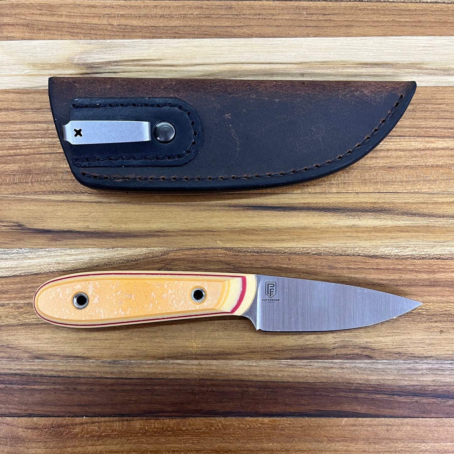 Patterson Forge 70mm (2.75") Fixed Blade w/ Paper G-Carta Handle