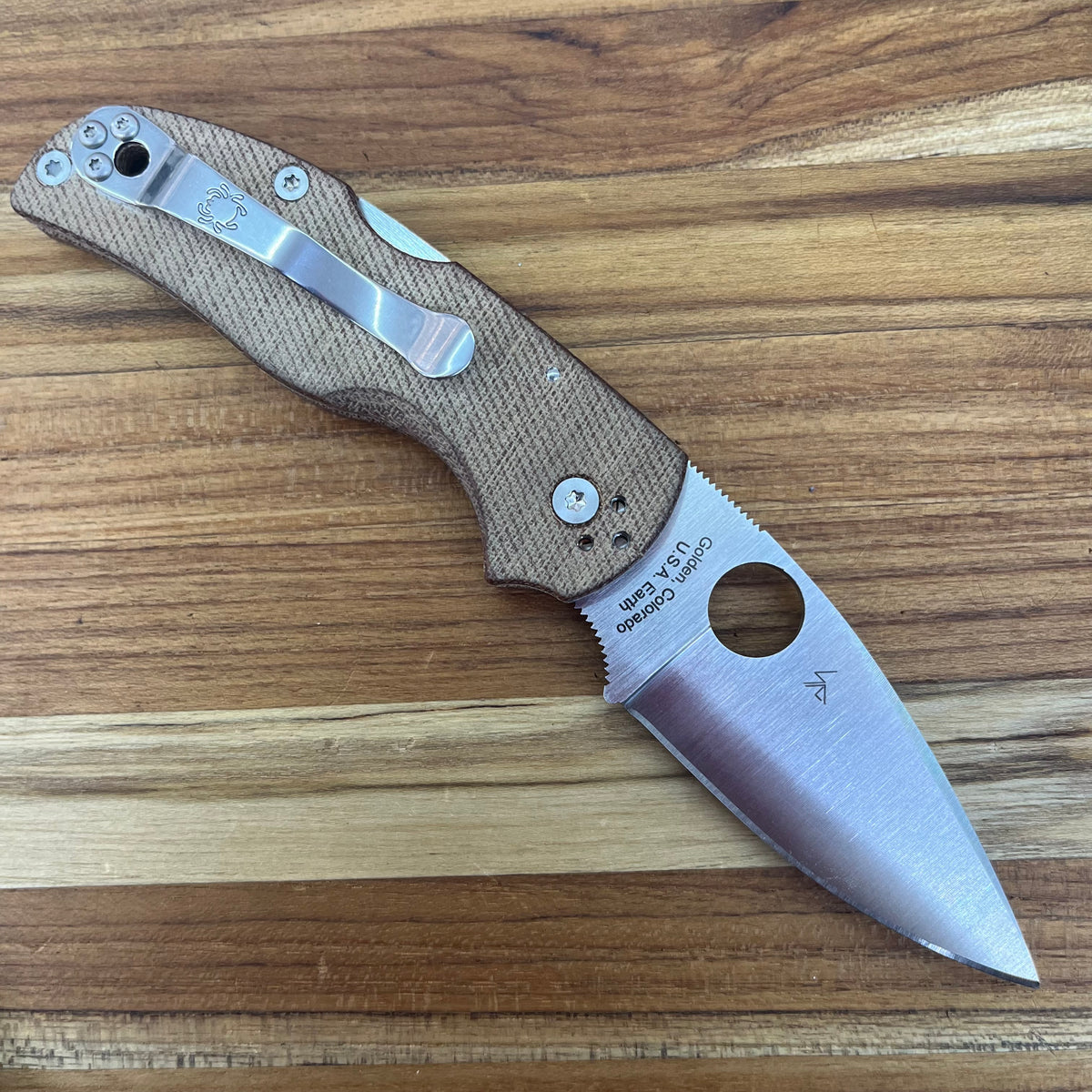 Spyderco Native 5 2.5" Folding Knife w/ Brown Canvas Micarta