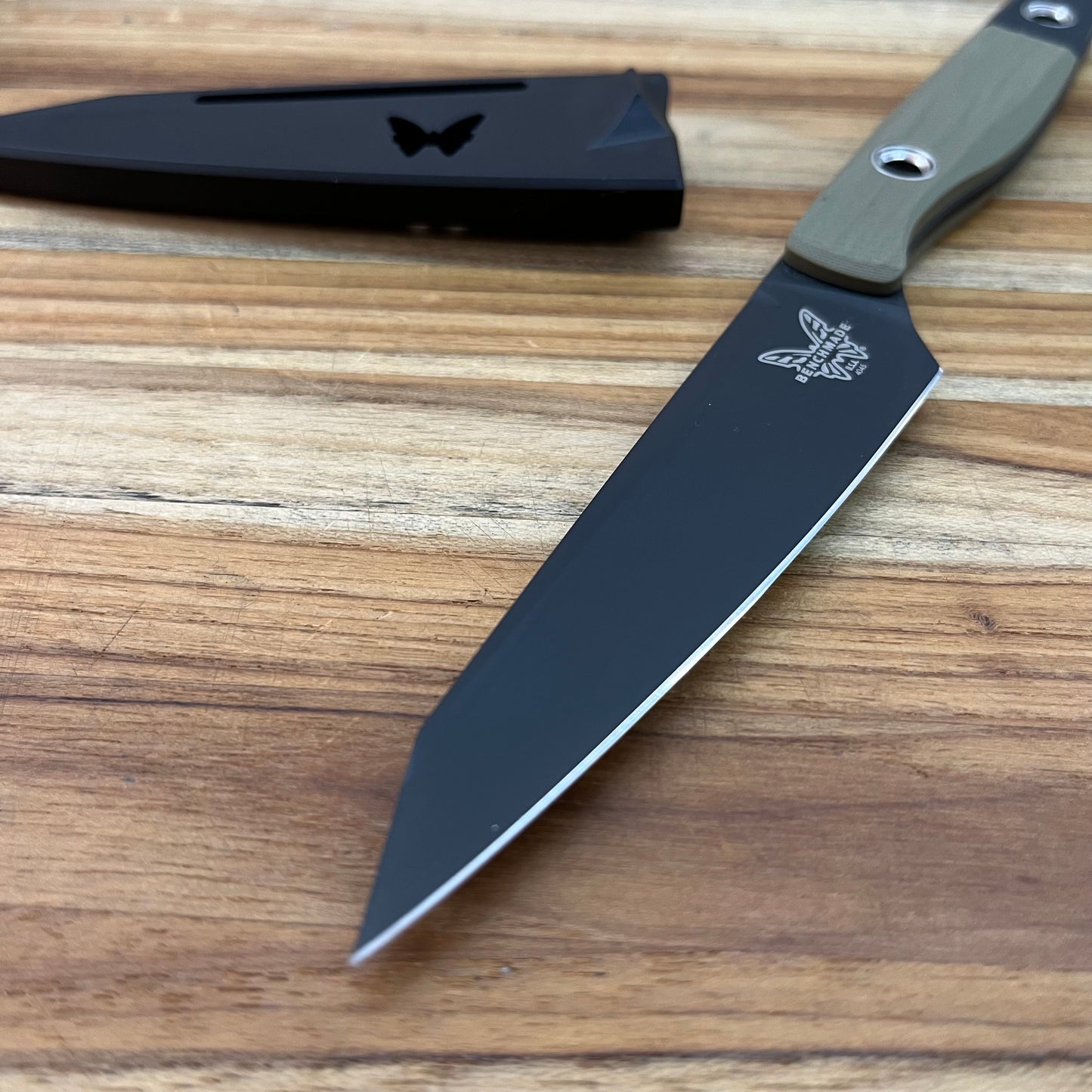 Benchmade True Paring Knife w/ Olive Drab & Black G10 Handle