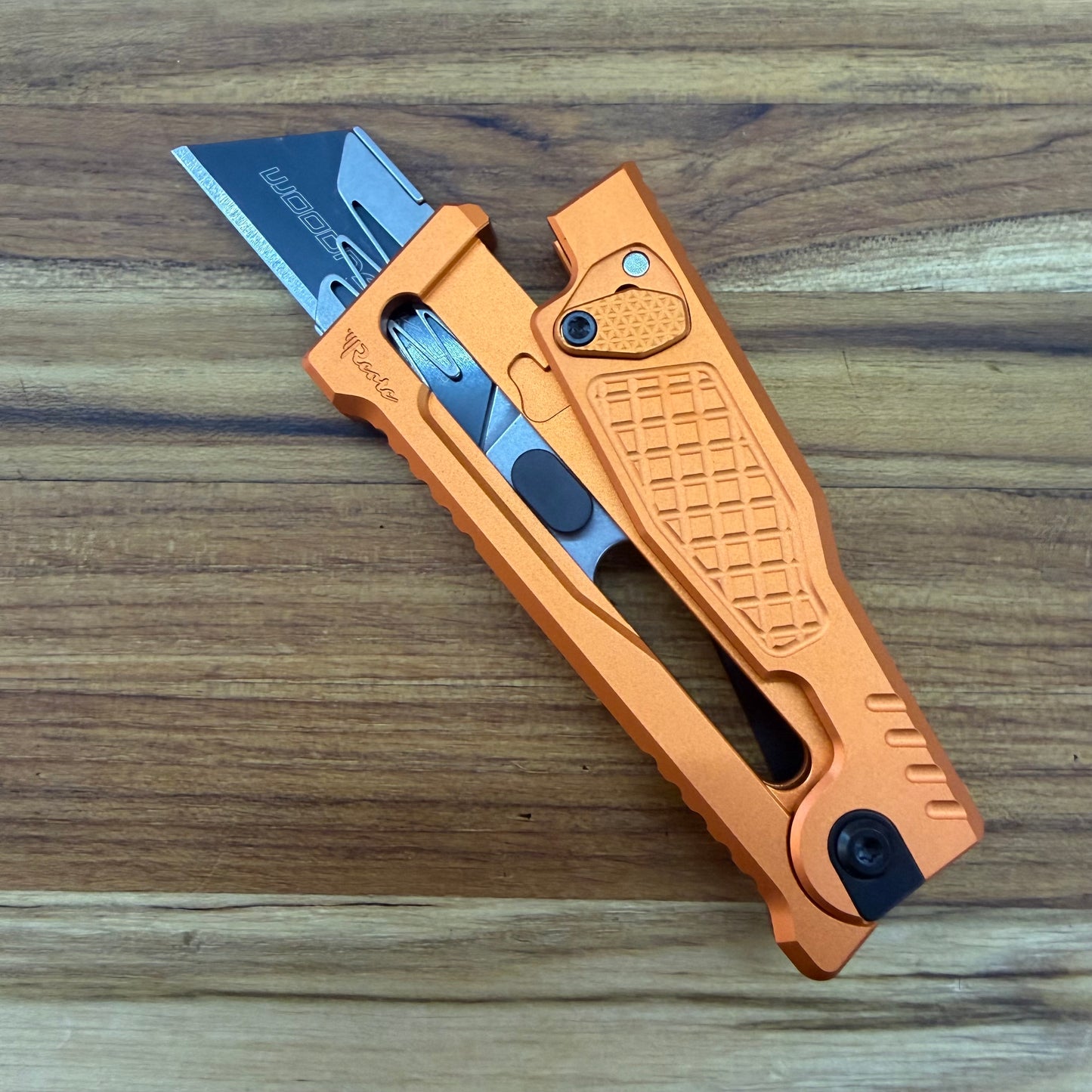 Reate Exo-U Gravity 2.5" Utility Knife w/ Orange Diamond Handle