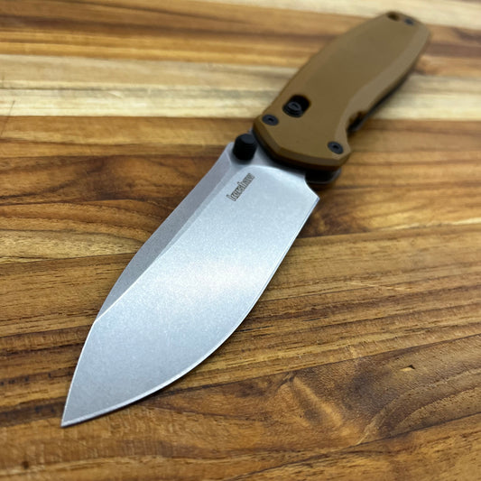 Kershaw Broadside 3.5" Folding Knife w/ Brown G10 Handle