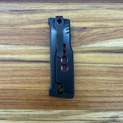 Reate Exo-U Gravity 2.5" Utility Knife w/ Black Handle & Red Speedhole
