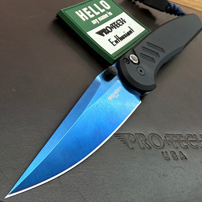 Pro-Tech Blade Show Avalon 4" Folding Knife w/ Sapphire Blade & Black Aluminum Handle