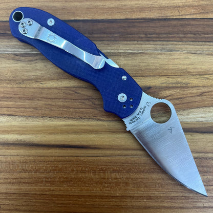 Spyderco Paramilitary 3 3" Folding Knife w/ Dark Blue G10 Handle