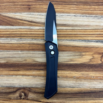 Pro-Tech *Limited Edition* Oligarch 3.25" 2-Tone DLC/Satin Auto w/ Black Aluminum & Mother of Pearl Button
