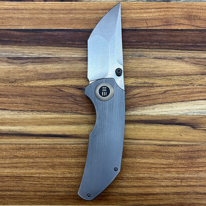 We Knife Thug 2.69" Folding Knife w/ Compound Tanto Blade & Grey Titanium Handle
