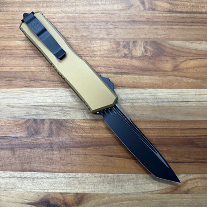 Microtech Scarab II Gen III Executive T/E 4" OTF w/ Tan Aluminum Handle