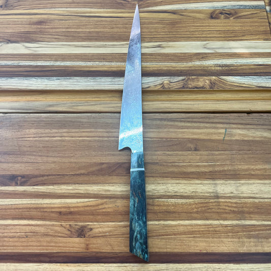 Alfredo Faccipieri 300mm (11.75") Sujihiki w/ Damasteel & Green Birchwood Handle