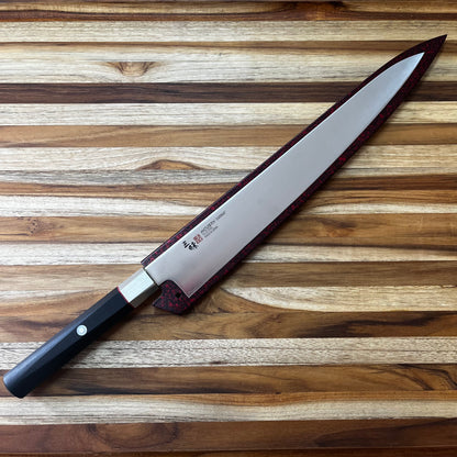 Mcusta Zanmai Red Lacquer 270mm (10.5") Sujihiki Saya w/ Pin