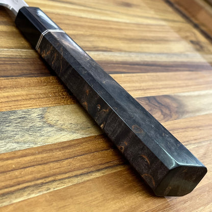 Alfredo Faccipieri ONE 190mm (7.5") Gyuto w/ MagnaCut & Stabilized Deep Black Maple Handle