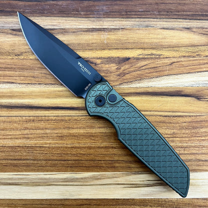 Pro-Tech TR-3 Integrity 3.5" Folding Knife w/ Green Relic Textured Handle