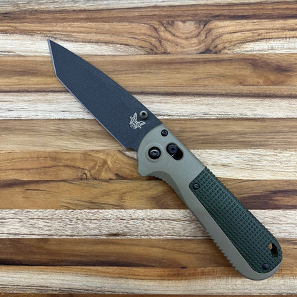 Benchmade Redoubt 3.5" Folding Knife w/ Ranger Green Grivory Handle