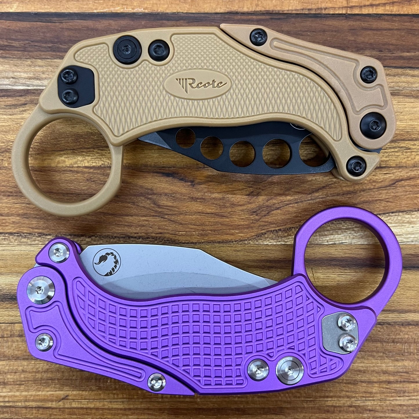 Reate EXO-K 3" Stonewash Purple Gravity Karambit w/ Trainer Knife