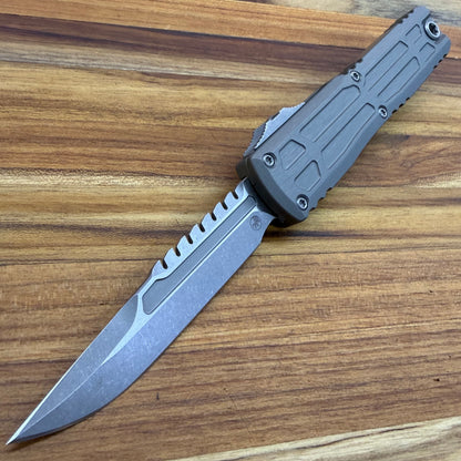 Microtech Signature Series Ultratech EX Gen III ZBP Interceptor S/E 3.5" OTF w/ Natural Clear Aluminum Handle
