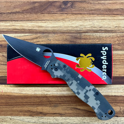Spyderco Para Military 2 Black Blade Camo G10 Folder