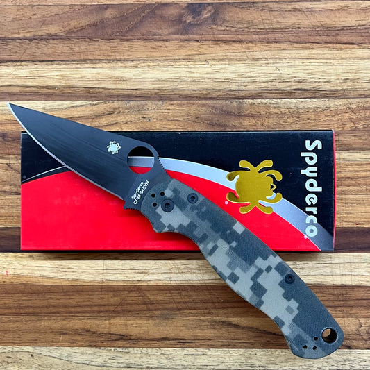 Spyderco Para Military 2 Black Blade Camo G10 Folder