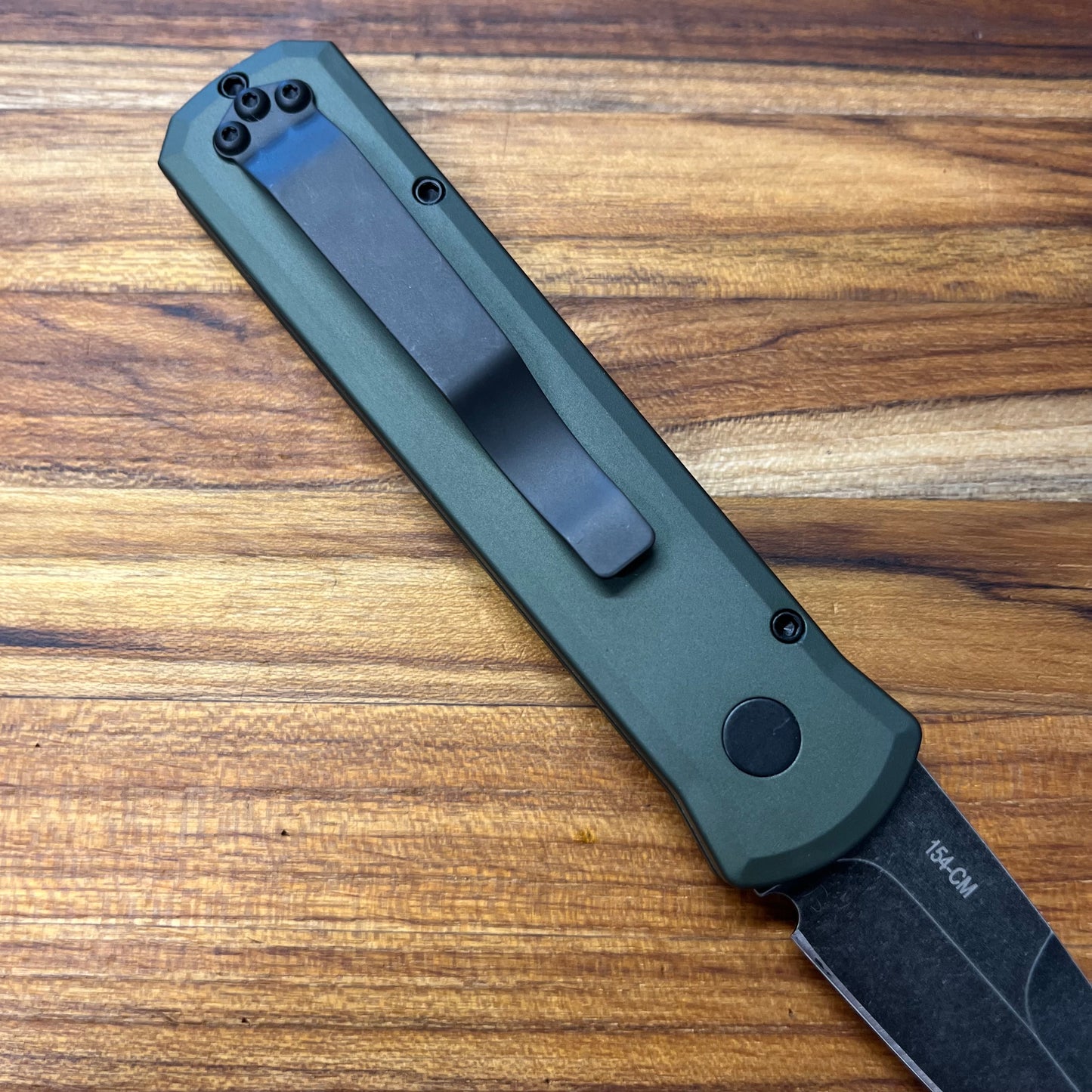 Pro-Tech Godson 3.15" Auto w/ DLC Washed Blade & Green Aluminum Handle