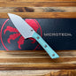 Microtech Culinary 4.2" Santoku w/ Caribbean Blue G10 Handle