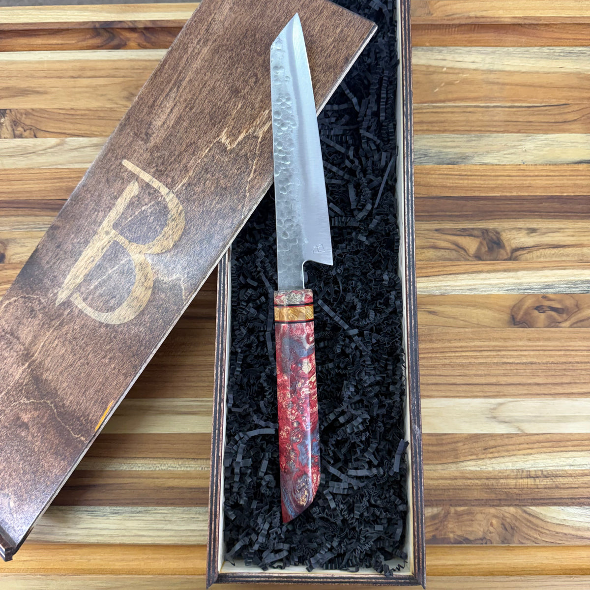 Baldwin Blades 150mm (6") Petty w/ K-Tip & Red Box Elder Handle