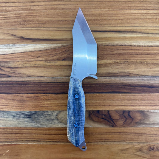 Meglio Blade Show Semi-Custom H-Series 4" Outdoor Kitchen Knife w/ Blue Primavera Handle