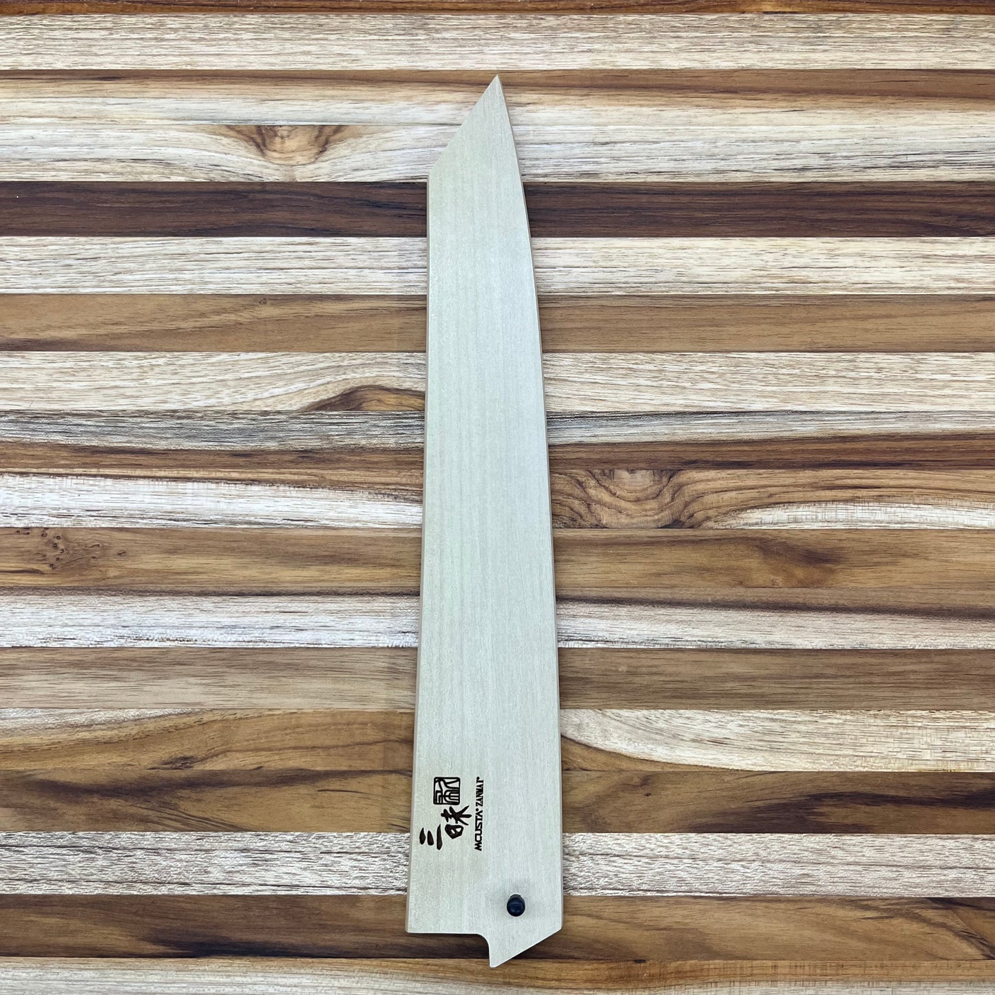 Mcusta Zanmai Beyond Blue 240mm (9.5") Natural Wood Sujihiki Saya w/ Pin