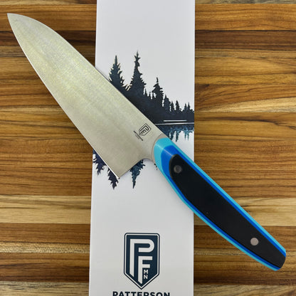 Patterson Forge Semi-Custom 165mm (6.5") Santoku w/ Retro Blue TRD G10 Handle