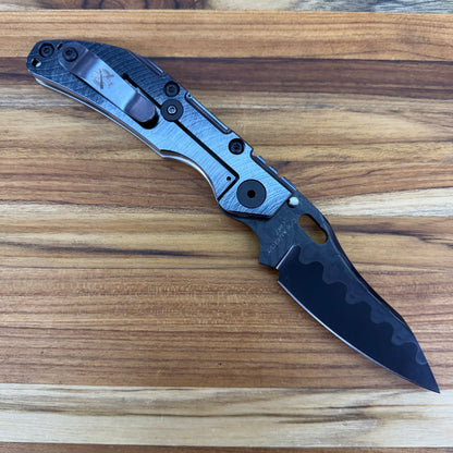 Dwyer Custom Goods BBNL 3" Folding Knife w/ Electric Black Milled Titanium Handle