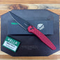 Pro-Tech Avalon 4" Folding Knife DLC Black w/ Knurled Red Aluminum Handle