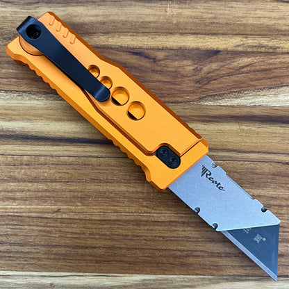 Reate Exo-U Gravity 2.5" Utility Knife w/ Orange Speedhole Handle